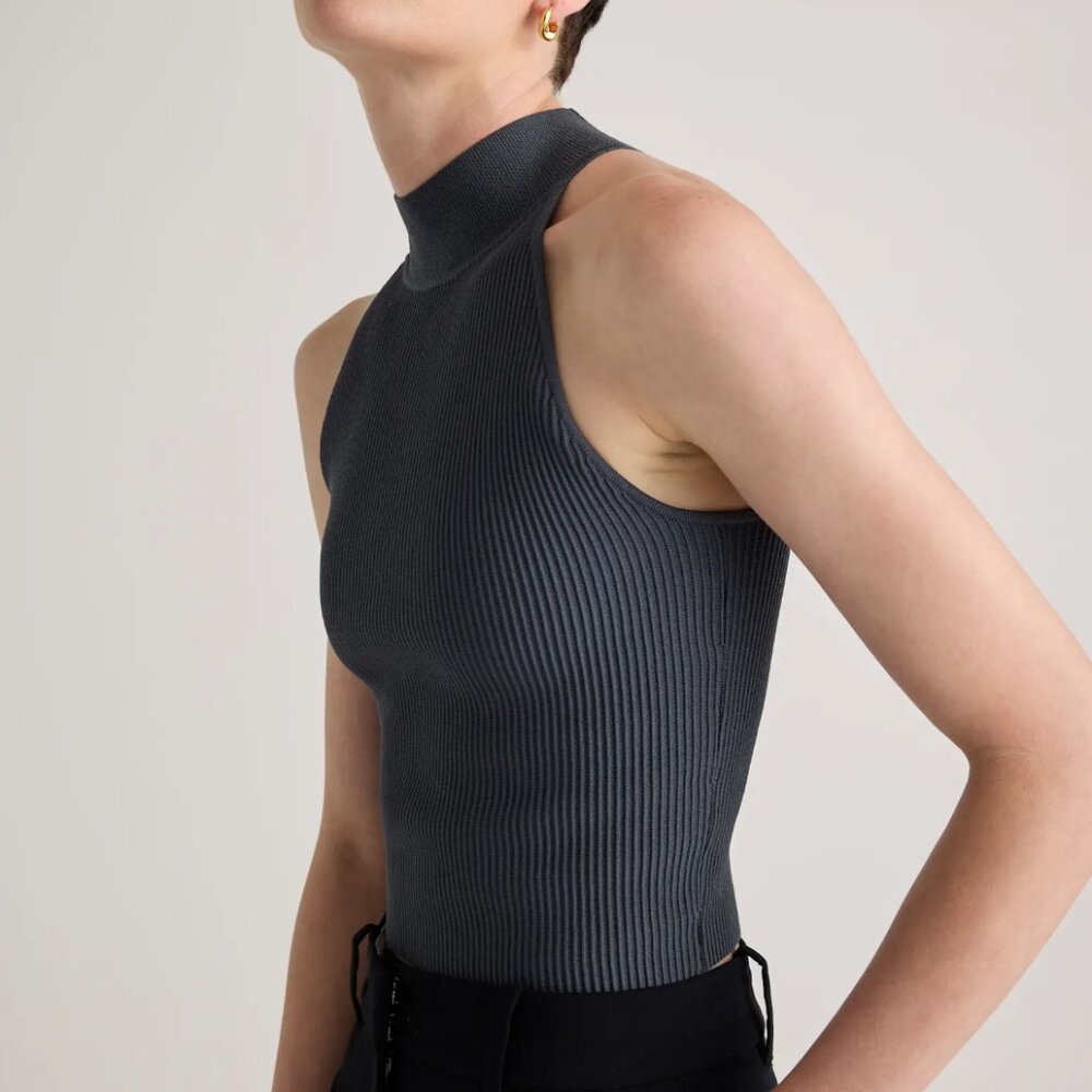 Rib Knit mock Turtleneck tank top